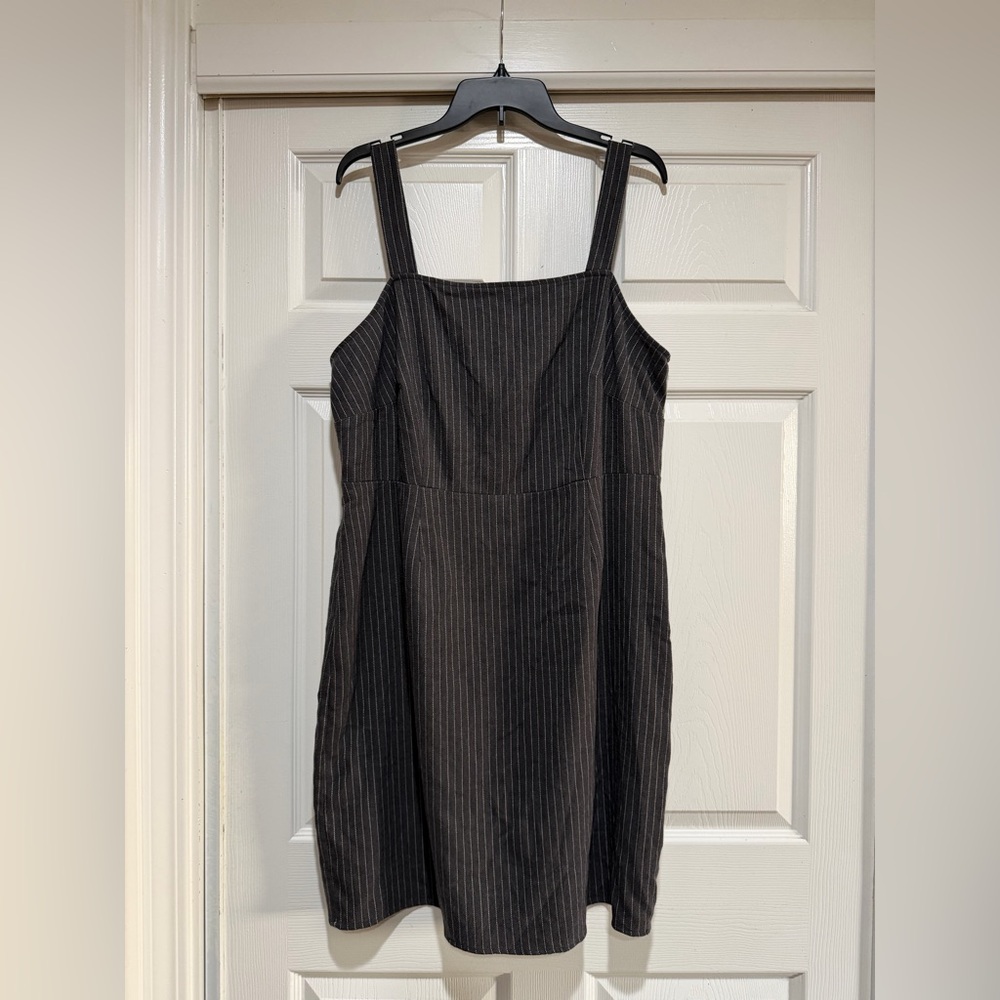 Ava & Viv pinstripe dress in black/charcoal gray‎ Size XXL